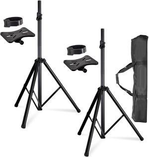 5 Core 2 Pieces PA Speaker Stands Adjustable Height Professional Heavy Duty DJ Tripod with Mounting Bracket, Tie and 2 Pieces Carrying Bag, Extend from 40 to 72 inches, Black - Supports 132 lbs SS HD
