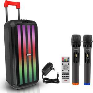 5 Core Bluetooth Speaker Karaoke Machine  8" 3 Way Speaker  Portable Singing PA System w TWS  USB