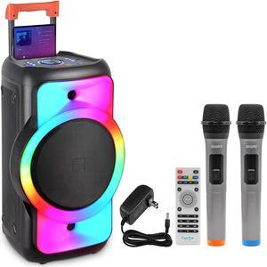 5 Core Bluetooth Speaker Karaoke Machine  12" 2 Way Woofer Speaker  Portable PA System w TWS + USB