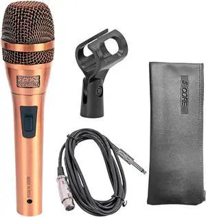 5 Core Mic Karaoke Dynamic Handheld XLR Microphone for Professional Vocal Recording Live Stage Singing Music Neodymium 1/4 Corded Wired Microfono - ND-807 CoppereX