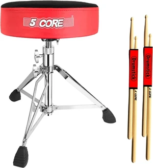5 Core Drum Throne Padded Guitar Stool Swivel Height Adjustable Professional Music Chair For Adults And Kids w Anti Slip Rubber Feet - DS CH RED VEL HD 5 Core Drum Throne Padded Guitar Stool Swivel Height Adjustable Professional Music Chair For Adults And Kids w Anti Slip Rubber Feet - DS CH RED VEL HD