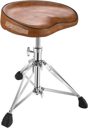 5 CORE Drum Throne Padded Guitar Stool Adjustable Heavy Duty Music Chair Seat Universal for Adults & Kids with Anti Slip Rubber Feet - DS CH BR SDL HD