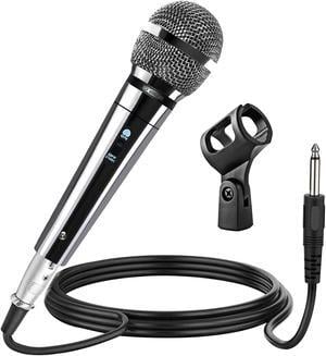 5 Core Microphone XLR Dynamic Mic Karaoke Singing Handheld Microfono Wired Professional Unidirectional 1/4 Plug In Cord Connection for Vocal DJ Music - PM 111 CH