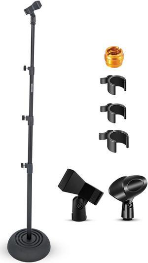 5 Core Mic Stand Floor Adjustable Universal Heavy Duty Microphone Stands Round Base Soporte De microfono