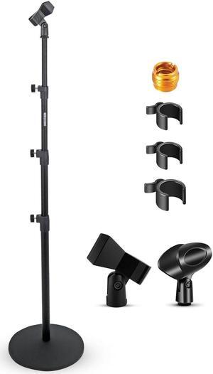 5 Core Mic Stand Floor Adjustable Universal Heavy Duty Microphone Stands Round Base Soporte De microfono