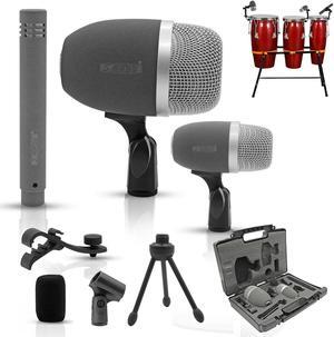 5 Core Conga Mic Cardioid Dynamic XLR Microphone For Kick Drum Snare Tom Instruments W Pencil Condenser Microphono - CONGO 3XP