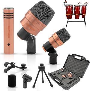 5 Core Conga Mic Cardioid Dynamic XLR Microphone For Kick Drum Snare Tom Instruments W Pencil Condenser Microphono - CONGO 3XP Copperex
