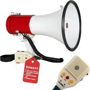 5 Core Megaphone Bullhorn Speaker 50W Bull Horn Cheer Megafono 1200 Yards