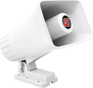 5 CORE 8 Pack Indoor Outdoor PA Paging Horn Speaker 6 x 4 Inch Loud Portable Power 8 Ohms 50 Watts Max - 180 Degree Swivelling Adjustable Mounting Bracket Wired White