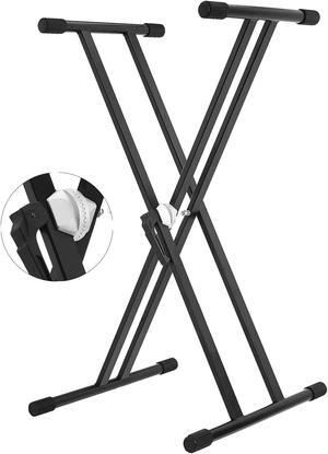 5 Core Piano Stand Double Braced w Gear Adjustable Keyboard Stands Metal X Style On Stage Keyboard Seat Durable & Sturdy -KS 2X GEAR