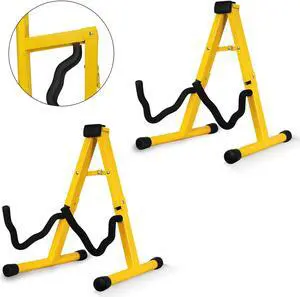 5 Core Guitar Stand Pair A Frame Shape w Soft Foam Arms Non Slip Rubber Supports Acoustic Electric Bass Ukulele Banjo Foldable for School Studio Stage Concerts Yellow - GSS YLW 2PCS 5 Core Guitar Stand Pair A Frame Shape w Soft Foam Arms Non Slip Rubber Supports Acoustic Electric Bass Ukulele Banjo Foldable for School Studio Stage Concerts Yellow - GSS YLW 2PCS