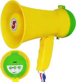 5 Core Megaphone Bullhorn Speaker 15W Mini Battery Power Bull Horn w Siren 400 Yard Range