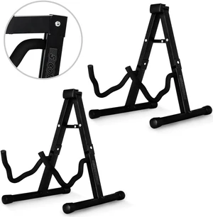 5 Core Guitar Stand Pair A Frame Shape w Soft Foam Arms Non Slip Rubber Supports Acoustic Electric Bass Ukulele Banjo for School Studio Stage Concerts Black - GSS BLK 2PCS 5 Core Guitar Stand Pair A Frame Shape w Soft Foam Arms Non Slip Rubber Supports Acoustic Electric Bass Ukulele Banjo for School Studio Stage Concerts Black - GSS BLK 2PCS