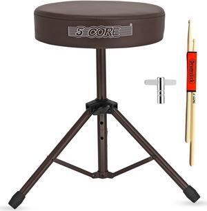 5 Core Drum Throne Height Adjustable guitar stool Thick Padded DJ Chair Seat with Anti Slip Feet Multipurpose Musician Chair for Adults and Kids Drummer Cello Guitar Player - DS 01 BR