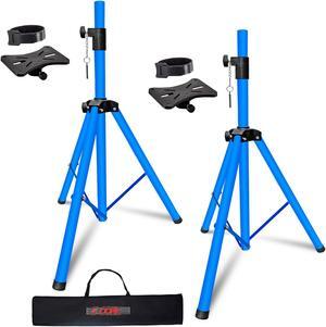 5 Core Speaker Stand Tripod Pair Floor Adjustable Up to 48 Inch DJ Studio Monitor kanto Stands Short Pole Mount - SS HD 2PK SKY BLU 4FT BAG