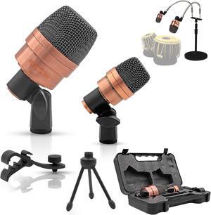 5 Core Tabla Mic High Sensitivity Snare Tom Instrument Microphone with Dynamic Moving Coil Uni-Directional Pick Up Pattern Swivel Mount Durable Steel Mesh Grille - TABLA MIC 2XP COPPEREX