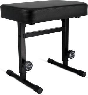 5 CORE Keyboard Bench Piano Stool T Style Black Thick Padded Cushion Seat Height Adjustable 17 to 22 inch | Keyboard Chair (PU Leather) - KBB H-ADJ BLK
