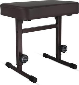 5 CORE Keyboard Bench Piano Stool T Style Brown Thick Padded Cushion Seat | Height Adjustable 17 to 22 inch | Keyboard Chair (PU Leather) - KBB H-ADJ BR
