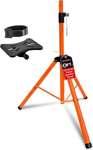 5 Core Speaker Stand Tripod Floor Tall Adjustable Up to 72 Inch DJ Studio Monitor Stands Pole Mount - SS ECO 1PK ORG WOB