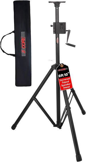 5 Core Speaker Stand Tripod Crank Up Height Adjustable Tall kanto Heavy Duty DJ Light Floor Stands Universal 35mm Pole Mount PA Studio Monitor Support - SS HD Crank