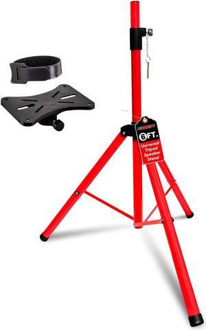 5 Core Inc. Speaker Stand Tripod Floor Tall Adjustable Up to 72 Inch DJ Studio Monitor Stands Pole Mount - SS ECO 1PK RED WoB