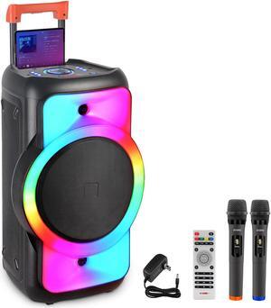 5 Core Bluetooth Party Speaker 12 inch PA RGB Partybox Karaoke Machine + 2 Wireless Mic