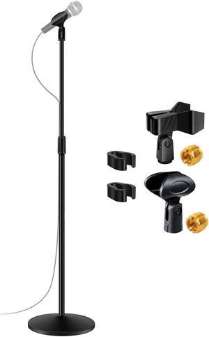 5 Core Inc. Mic Stand, Microphone Stand Universal Boom Mic Stand Detachable Mic Stands with Weighted Round Base, Height Adjustable from 39" to 71" for All Microphones