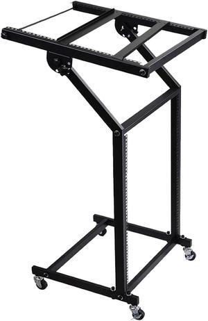 5 Core DJ Mixer Stand 12U Adjustable Rack Mount Rolling Stage Cart Pro Audio Studio Equipment for Homes Offices Stage Music Studios w Wheels - RACK STAND 12U