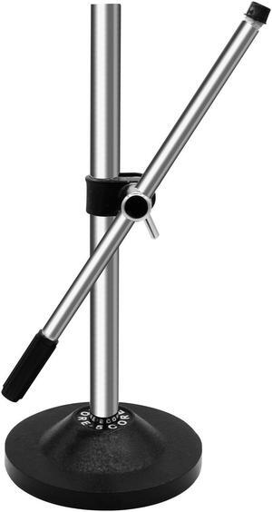 5 Core Desk Microphone Stand  Height & Angle Adjustable Desktop Table Mic Stand w Round Metal Base