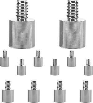 5 Core Mic Stand Adapter 12 Pieces 5/8 Female to 1/4 Inch Male Screw Thread Conversion Connector for Microphone Stands Boom Arms Camera Tripod - 5/8 Female to 1/4 Inch Male