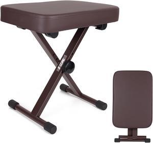 5 Core Keyboard Bench X Style Piano Stool Thick Padded Max 20.5 inch Height Adjustable Keyboards Chair Black KBB BR HD
