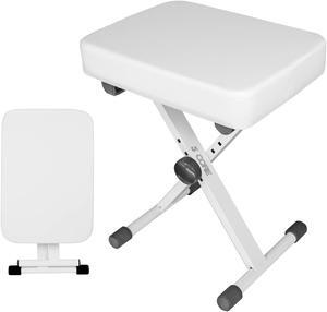 5 Core Keyboard Bench X Style Piano Stool Thick Padded Max 20.5 inch Height Adjustable Keyboards Chair Black KBB WH HD