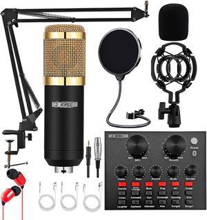 5 Core Recording Microphone Podcast Bundle  Professional Condenser Cardioid Mic Kit  w Boom Arm RM 8 BG