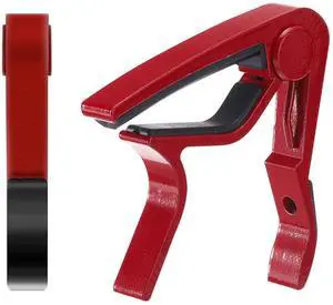5 Core Inc. Capo Acoustic Electric Guitar 6 String Kapo Quick And Easy Adjustment Classic Clip For Banjo Mandolin Or Ukulele Capotraste Para Guitarra - CAPO RED