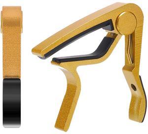 5 Core Capo Acoustic Electric Guitar 6 String Kapo Quick And Easy Adjustment Classic Clip For Banjo Mandolin Or Ukulele Capotraste Para Guitarra - CAPO GLD