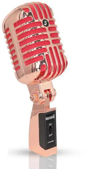 5 Core Inc. Classic Retro Microphone Dynamic Metal Body Old Vintage Style Unidirectional Cardioid Mic w XLR Input Universal Stand Compatible - RTRO MIC COPPER
