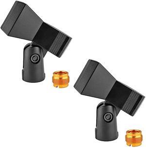5 Core Microphone Clip Holder 2 Pieces with Screw Adapters 5/8 to 3/8 Inch