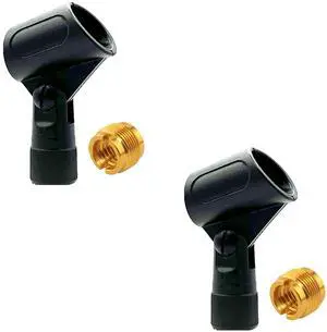 5 Core Microphone Clip Holder 2 Pieces with Screw Adapters 5/8 to 3/8 Inch