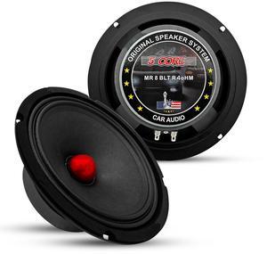 5 CORE 8 Inch Speaker Mid Range Bullet Replacement Car Driver Red Aluminium Bullet Loudspeaker 500W Max 4 Ohms Audio Door Speakers for Car or Truck Stereo Sound System - MR 8 BLT R 4oHM