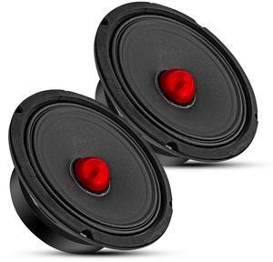 5 CORE 6.5 Inch Midrange Car Speakers Pair 360W 4 Ohm Pair Built in Red Aluminium Super Bullet Tweeters DJ PRO Audio Stereo Subwoofer for Car or Truck - MR 6.5 BLT R 4oHM 2PCS