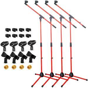 5Core Tripod Mic Stand 4Pcs Adjustable Holder Floor Microphone Boom Arm - MS 080 4PC White