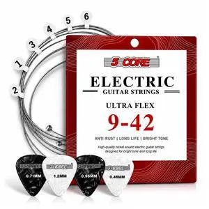 5 Core Guitar Strings Nickel Plated Acoustic Electric Guitar String Set w Picks 5 Core Guitar Strings Nickel Plated Acoustic Electric Guitar String Set w Picks