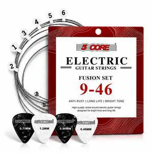 5 Core Guitar Strings Nickel Plated Acoustic Electric Guitar String Set w Picks 5 Core Guitar Strings Nickel Plated Acoustic Electric Guitar String Set w Picks