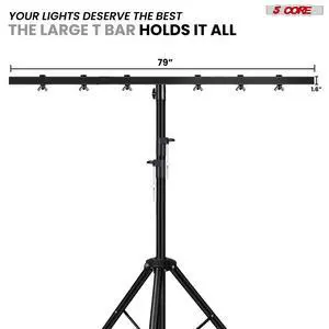 5 Core DJ Light Stand Tripod w Wheels 79" Crossbar 6 Light Points Adjustable 169.5" Stage Lighting Stand 5 Core DJ Light Stand Tripod w Wheels 79" Crossbar 6 Light Points Adjustable 169.5" Stage Lighting Stand