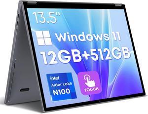 CHUWI FreeBook 2in1 Touchscreen Laptop 135 12GB RAM 512GB SSD 12th Gen Intel N100up to 34GHz 1TB SSD Expand Windows 11 Laptops FHD 22561504 Backlit Keyboard WiFi 6 BT52 Webcam