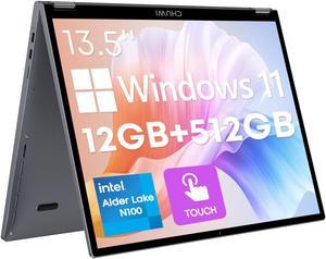 CHUWI FreeBook 2-in-1 Touchscreen Laptop 13.5'' 12GB RAM 512GB SSD 12th Gen Intel N100(up to 3.4GHz) 1TB SSD Expand Windows 11 Laptops FHD 2256*1504, Backlit Keyboard WiFi 6 BT5.2 Webcam