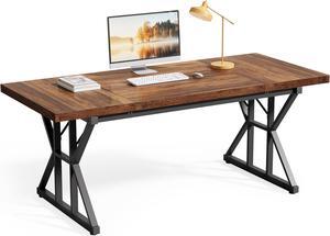Tribesigns Writing Computer Desk, 55 inch Heavy Duty Study Desk with Z-Shaped Metal Leg, Modern Simple Home Office Computer Desk, Grey