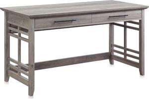 BELLEZE Modern Simple Home Office Computer Laptop Writing Desk Wood Study Table Workstation with Drawers - 55 Inch - Norrell (Gray Wash)
