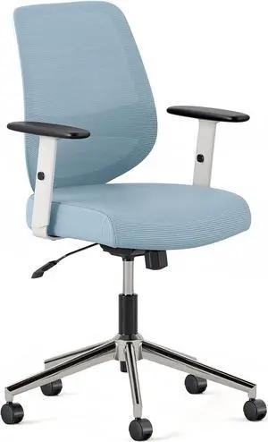 Branch Daily Chair - Computer Office Chair with Swivel, Lumbar Rest, and Adjustable Armrests - Sustainable, Stylish Mesh, & Adjustable Armrests - Comfortable Seating for Improved Posture - Blue