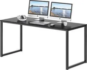 SHW Home Office 55-Inch Computer Desk, 24" Deep, Black